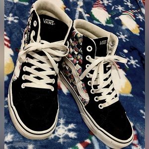 Butterfly Checker Sk8-Hi Top Vans 8.5 W